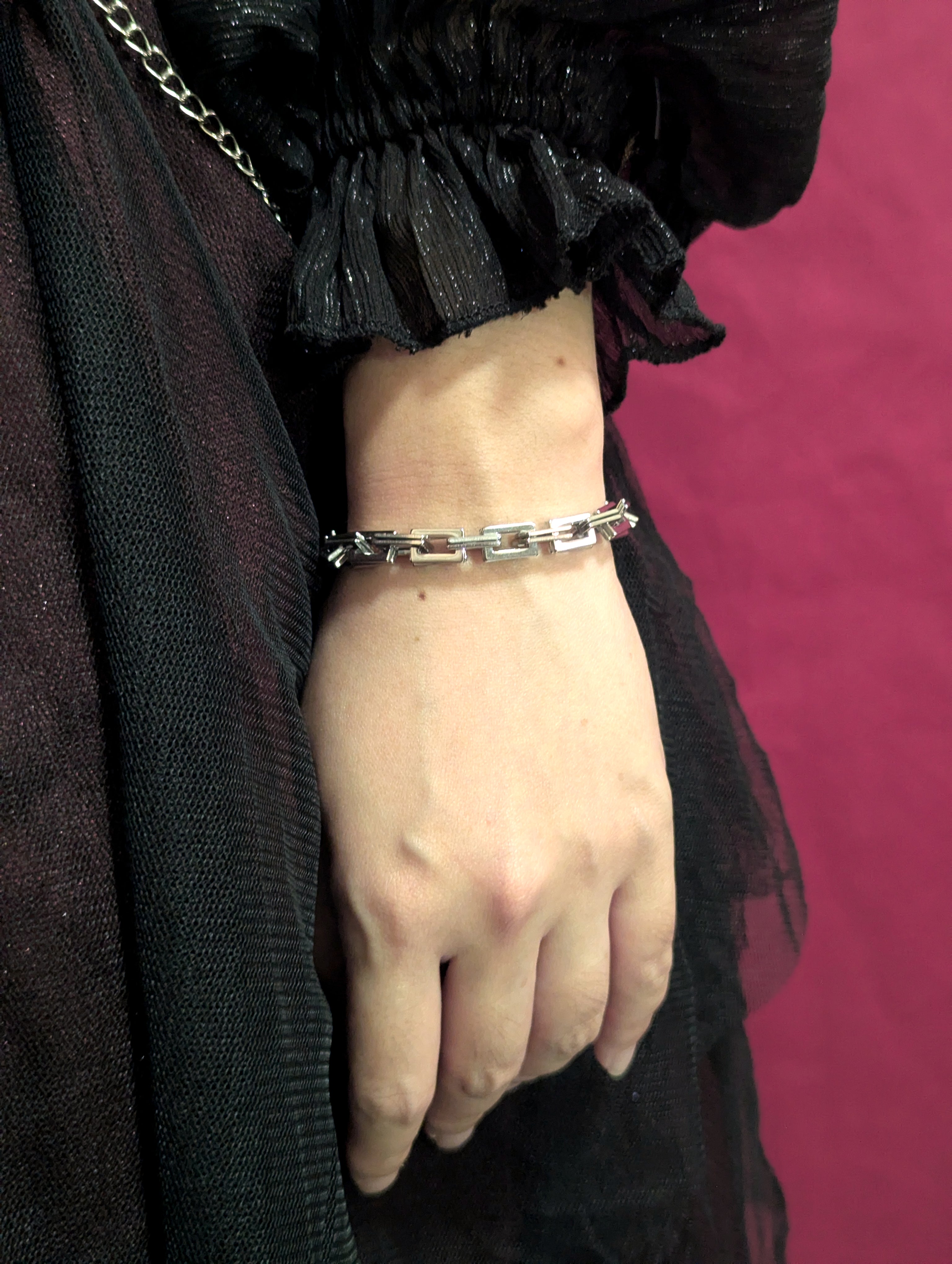 Double square chain bracelet