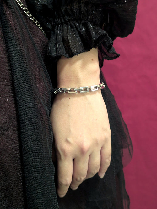 Double square chain bracelet