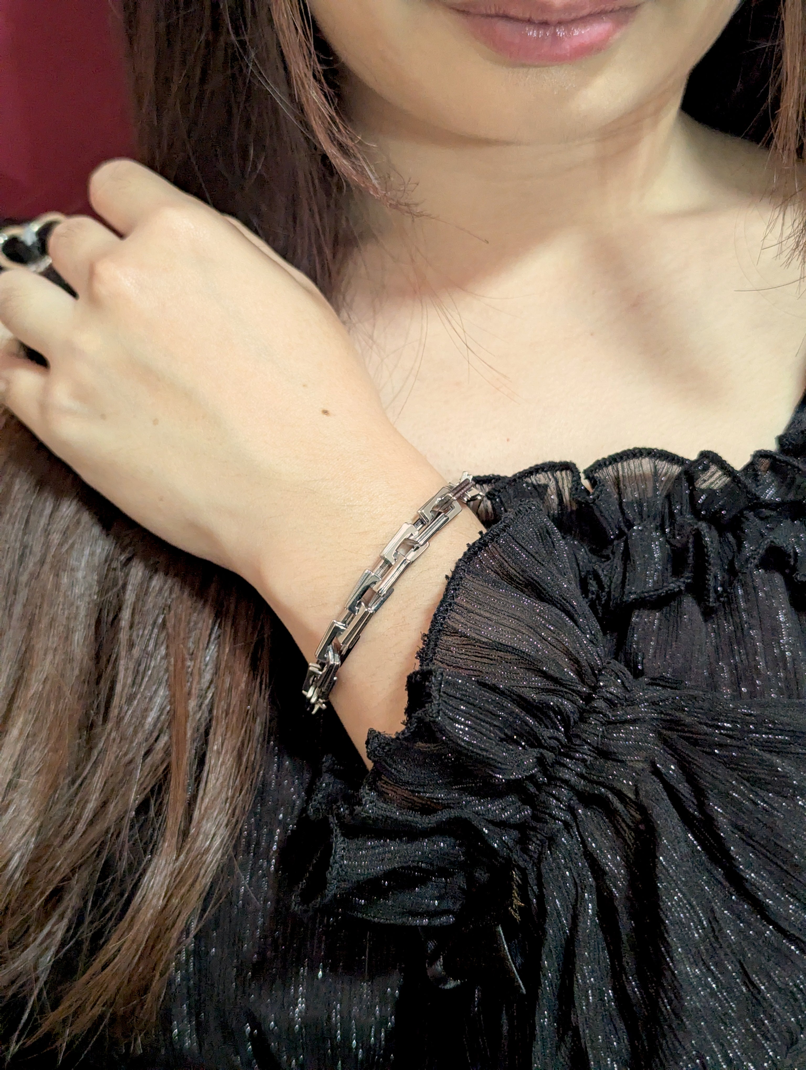 Double square chain bracelet