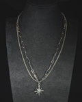 Dual chain necklace with 8-sided star