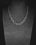 Short large dual chain necklace