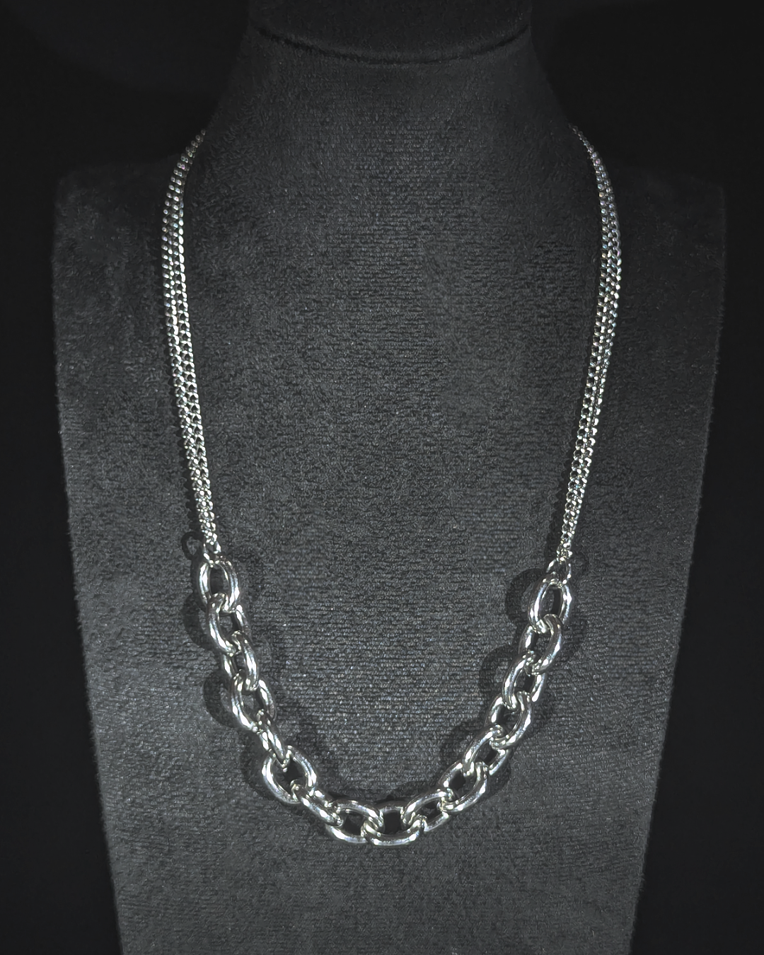 Large dual chain necklace