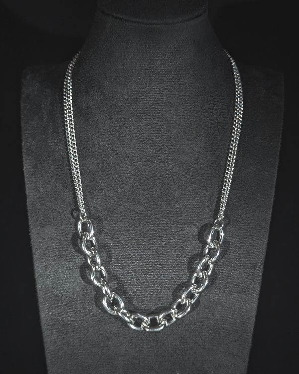 Long large dual chain necklace